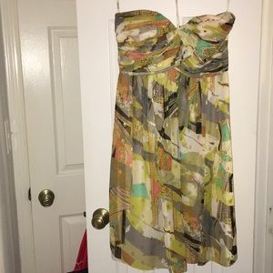 Calvin Klein printed strapless cocktail dress